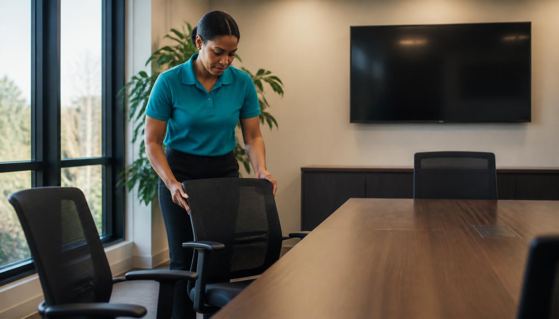 A ProSpace team member caring for a professional commercial workspace